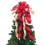 Christmas Tree Topper Bow Grey Silver Snowflake 32x12 Inch 1