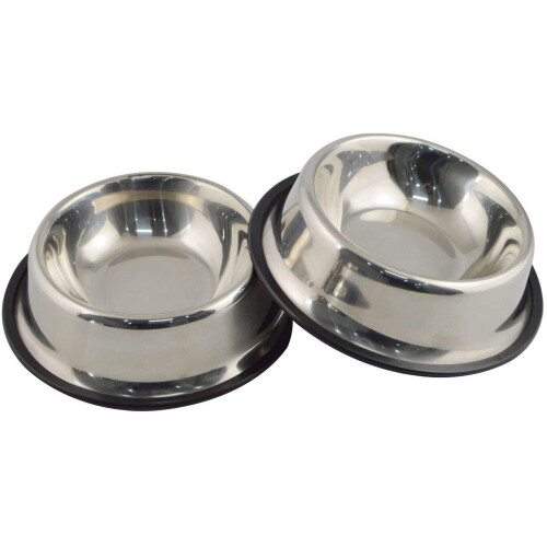Stainless Steel Dog Bowl with Rubber Base 1 Pack