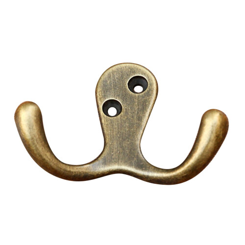 Vintage brass towel hanger wall hook single 1