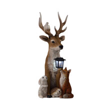 LYUCRAZ deer statue solar resin ornament for patio