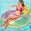 Glittering Inflatable Swimming Ring 1pc 6