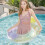 Glittering Inflatable Swimming Ring 1pc 7