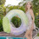 Glittering Inflatable Swimming Ring 1pc 5