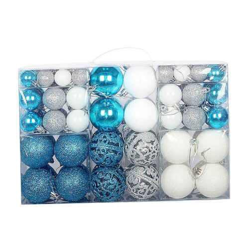 Christmas Balls Ornament Blue White 100 pcs 2