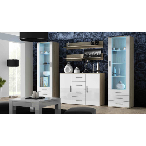 Cama living room sideboard UNI sonoma oak/white gloss 1