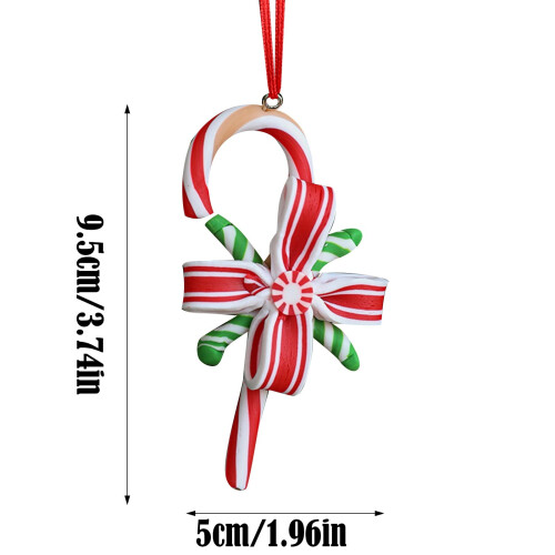 Christmas tree hanging ornament red and white 1 piece 2