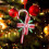 Christmas tree hanging ornament red and white 1 piece 4