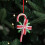 Christmas tree hanging ornament red and white 1 piece 5