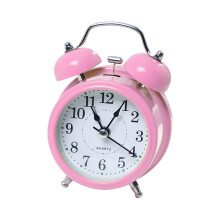 LOVIVER Analog Alarm Clock with Backlight Silent Pink