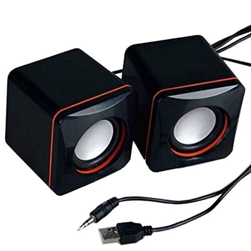 Luxsea computer speaker black wired desktop speaker 2.0