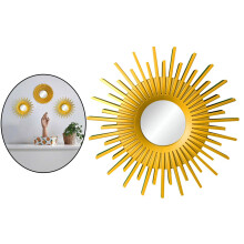 Sun-shaped gold wall mirror European style round
