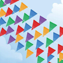 Rainbow Pennant Banner Nylon Garland 10ft