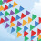 Rainbow Pennant Banner Nylon Garland 10ft 1