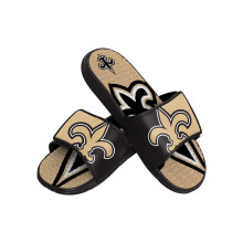 FOCO New Orleans Saints NFL Mannen Colorblock Grote Logo Gel Slippers - S