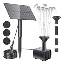 Solar fountain pump for bird bath and garden use