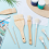 Ceramic brushes set pottery glaze 9 pieces wood handle 4