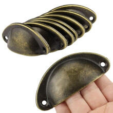 Shell-shaped antique bronze cabinet knobs 12 pcs