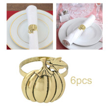 Pumpkin Napkin Rings Vintage Alloy 6 pcs