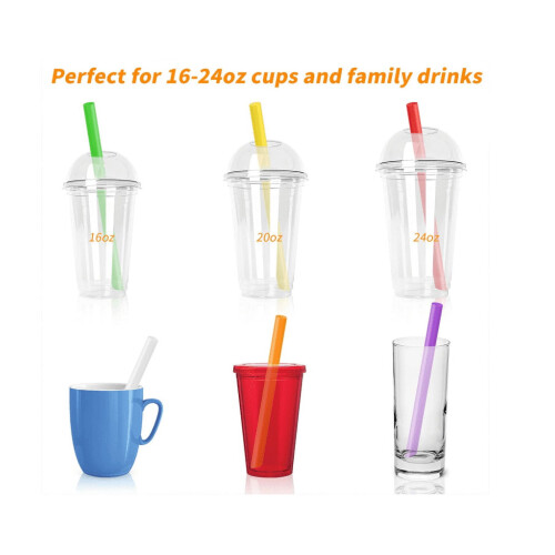 Wileqep smoothie straws multi-color 100 pcs 0.43" x 9.45" 2