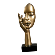 Abstract Thinker Lady Face Resin Sculpture 7.87 inch