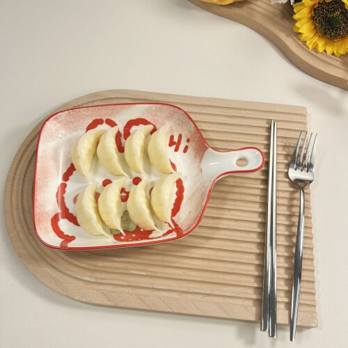 Nordic ceramic handle plate set 4 pieces 2