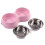 HBASD dog double bowl stainless steel pink 5