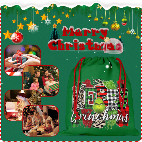 Christmas candy drawstring bag cartoon theme 12 pcs 1