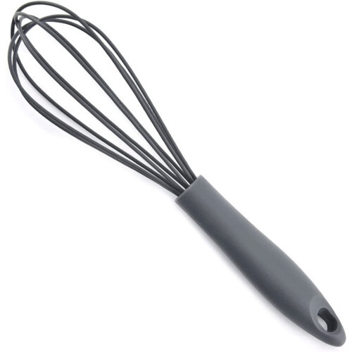 Hand Egg Beater Silicone Whisk Gray 1