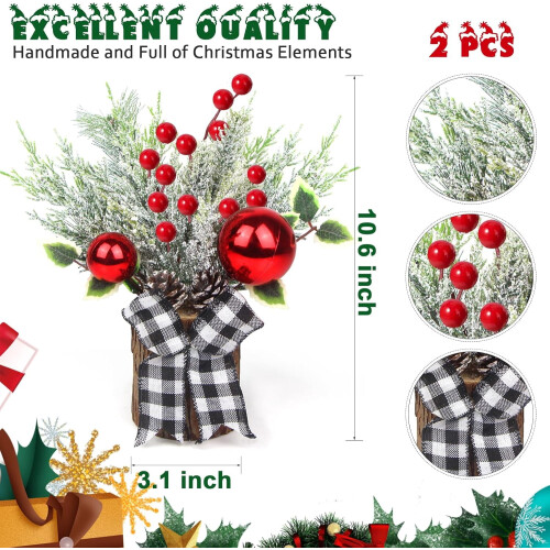 Small Christmas Tree Indoor 9 Inch Mini Potted 2