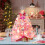 Pink Mini Christmas Tree with 60 LED Lights 8 Modes 6