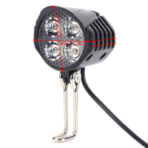 48V LED e-bike headlight with horn, easy install 1