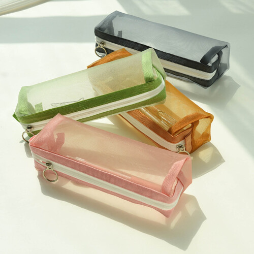 Clear Pen Pencil Case with Zipper Cosmetics Bag 2