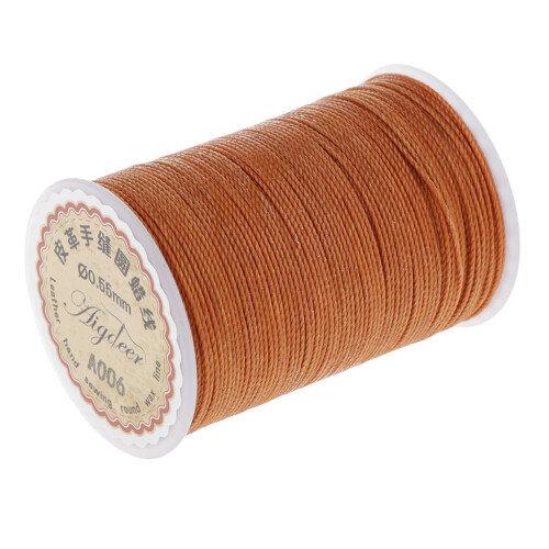 Leather Edging Thread Polyester Cord 0.55mm 65m Light Coffee 2