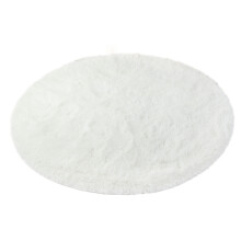 Round shaggy area rug white 72x72 inches