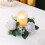 White Pillar Candle Ring Wreath 6 inch 5