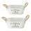 Rustic White Bucket Flower Pot with Twine Handles 1 pc 8