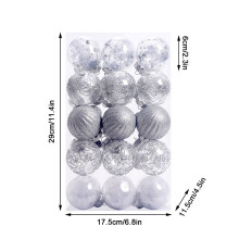 Christmas Ball Ornaments Silver 6cm Shatterproof 30 Pcs