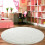 Fluffy Round Rug Creamy-White 60in 7