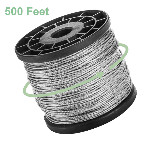 Wire Rope Cable 1/16 inch x 500 feet braided stranded 1
