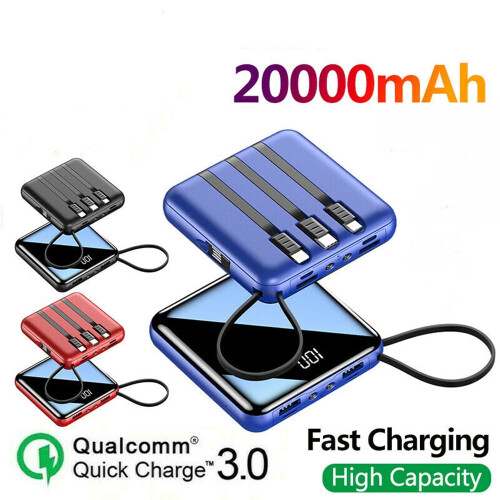 Mini Power Bank 20000mAh Dual USB Fast Charging