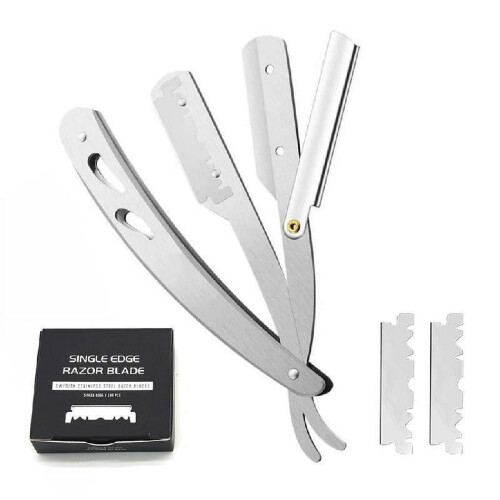 Barber Razor Compatible with Sharp Straight Edge, 100pcs 2