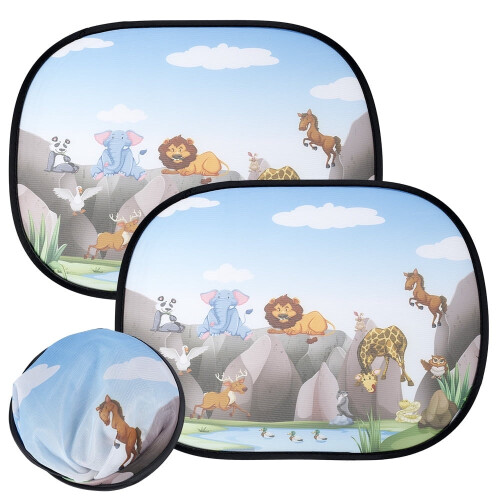 Solar Protection Car Side Window Sunshade 2 Pack Animal