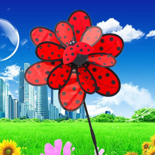 Kids toy double layer beetle wind spinner pinwheel 2