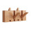 Natural Wood Wall-Mounted Coat Rack with 4 Flip Hooks 1