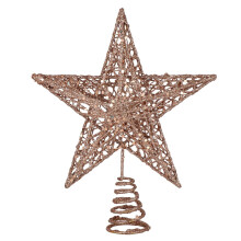 Christmas Tree Star Topper Rose Gold 20cm Iron
