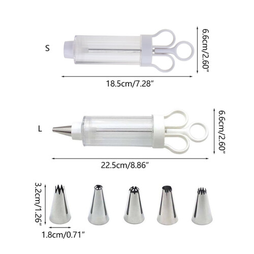 WINDLAND icing dispenser with 5 nozzles for cupcakes and 2