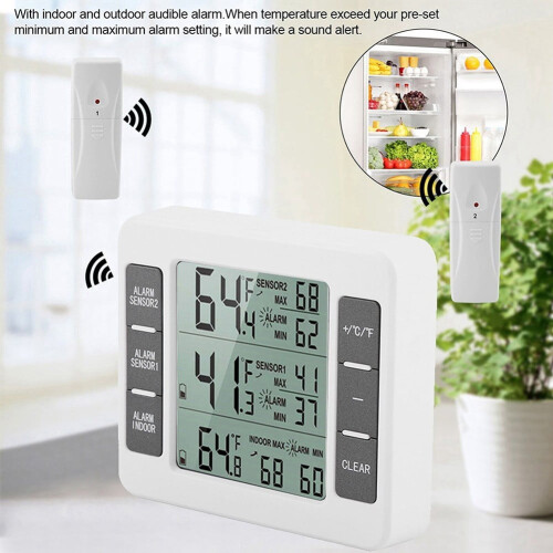 Wireless Thermometer with Freezer Alarm 1 Pack