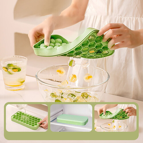Ice Cube Tray for Freezer Easy Release Stackable 42-Cavity 1