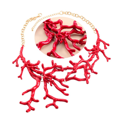 WINDLAND red coral pendant clavicle chain 1