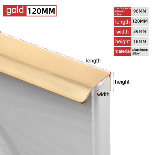 Kitchen Cabinet Handles Aluminum Concealed Finger Pull